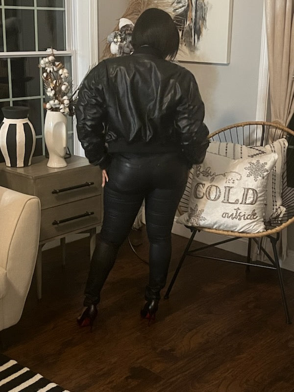 Yonkers-VEGAN LEATHER BOMBER JACKET