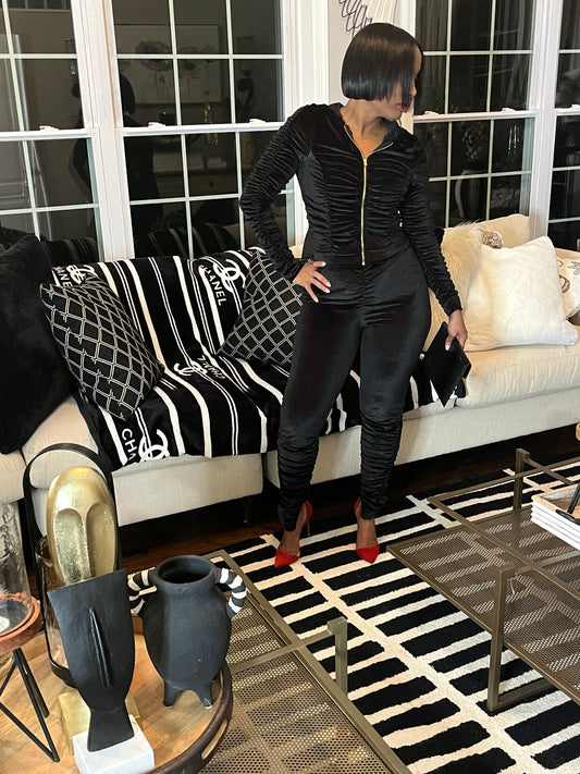 Patterson-VELVET 2-PIECE HOODIE/PANTS SET