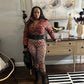 Bronx- PUFF CROP JACKET & HIGH WAIST MATCHING PRINT LEGGING PANTS SET